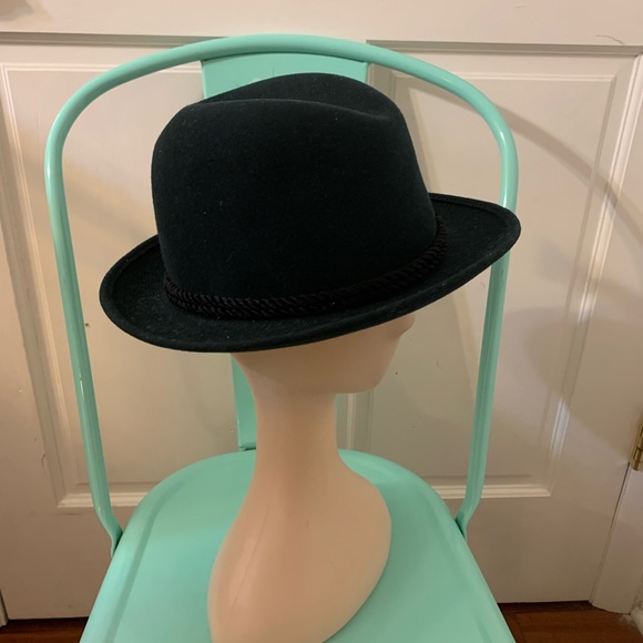 Vintage Hunter Green Felt Fedora with Feathers M - Picture 3 of 7